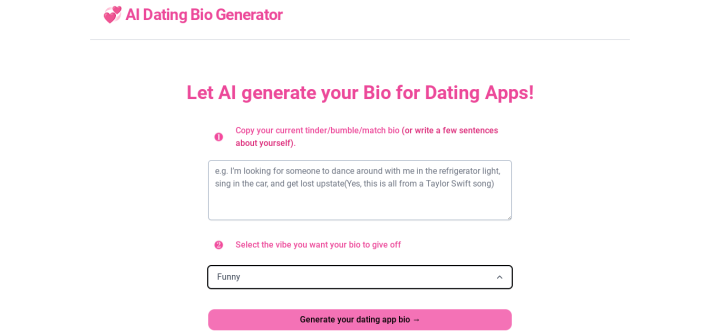 Ai Dating Bio Tool Information Alternatives Foundr Ai