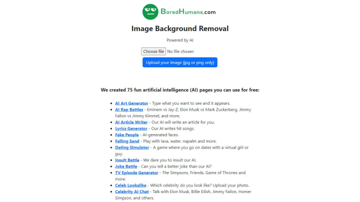 BoredHumans Image Background Removal