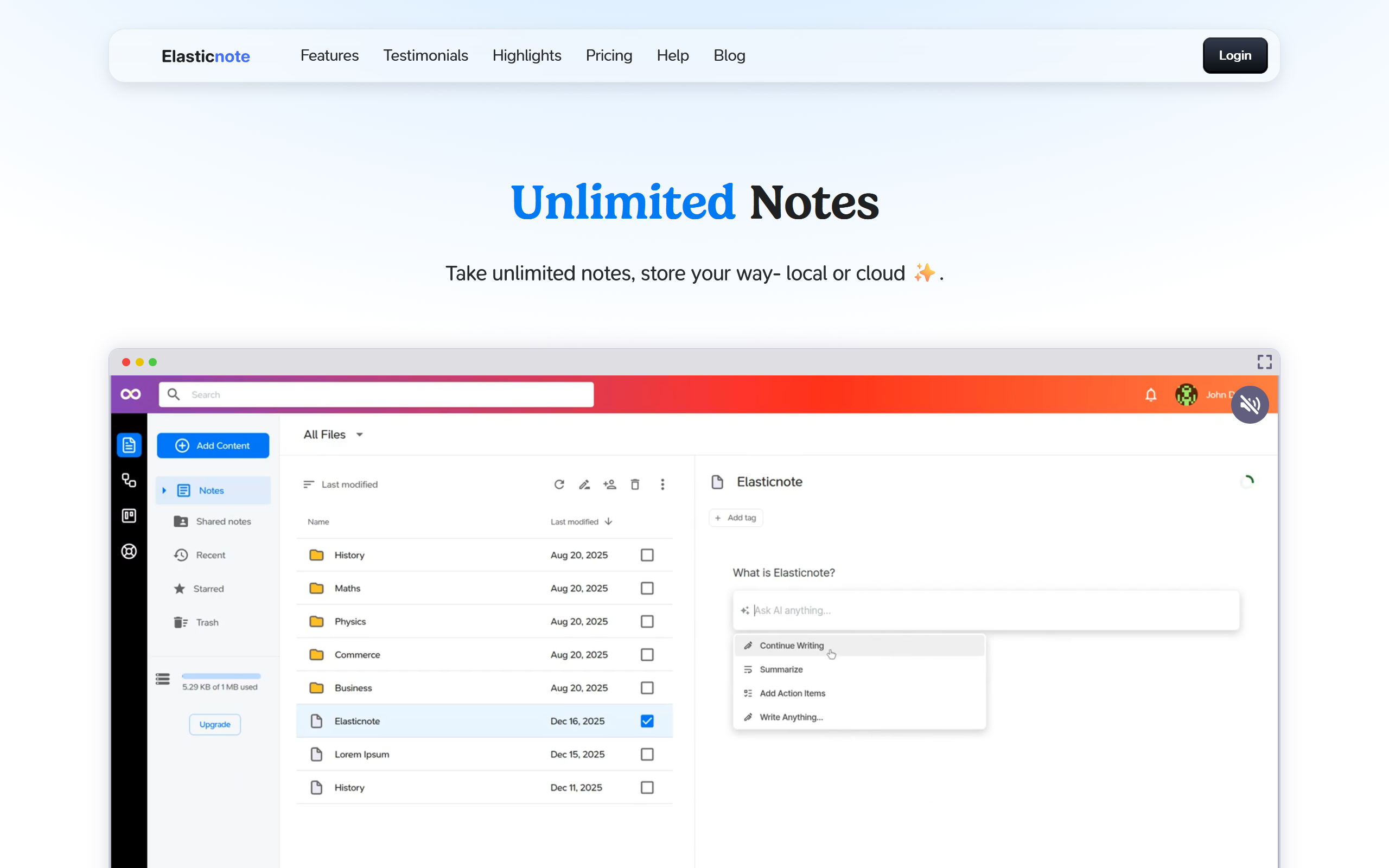 Elasticnote