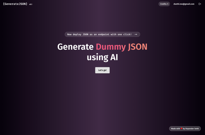 Generate JSON