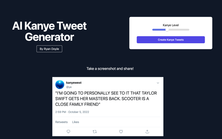 Kanye Tweet Generator